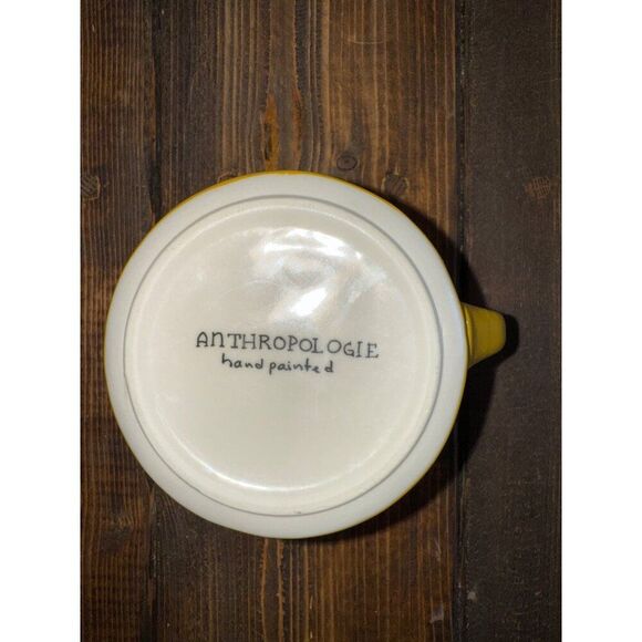 Anthropologie Monogram Letter "K" Hand Painted Yellow Ceramic Coffee/Tea - Picture 8 of 9